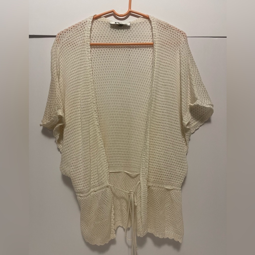 Women's Cream Knit Sweater with Tie